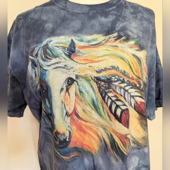 Vintage Tie-Dye Horse Graphic Tee sz L - Picture 3 of 5